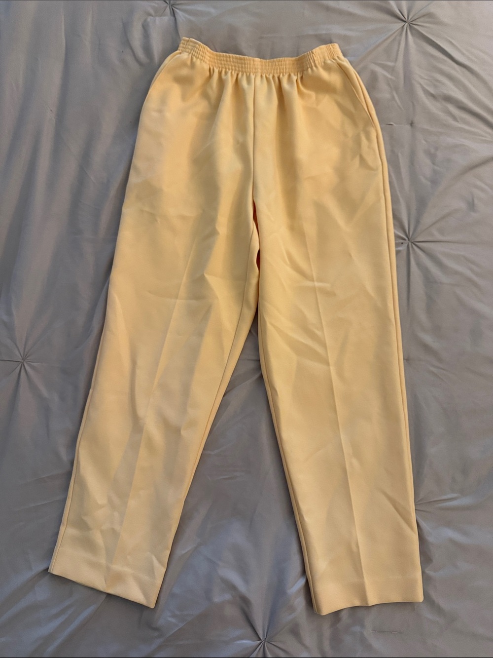 Alfred Dunner Soft Yellow Elastic Waist Pants